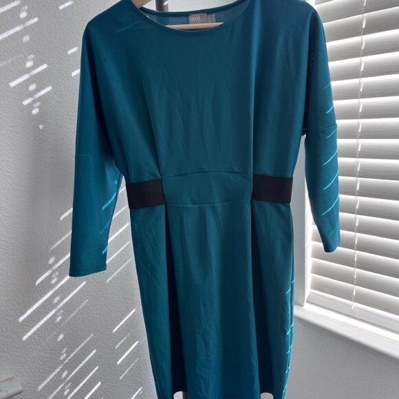 ASOS Teal Bodycon Dress with Black Waist Panels – Size 4 - Picture 3 of 7